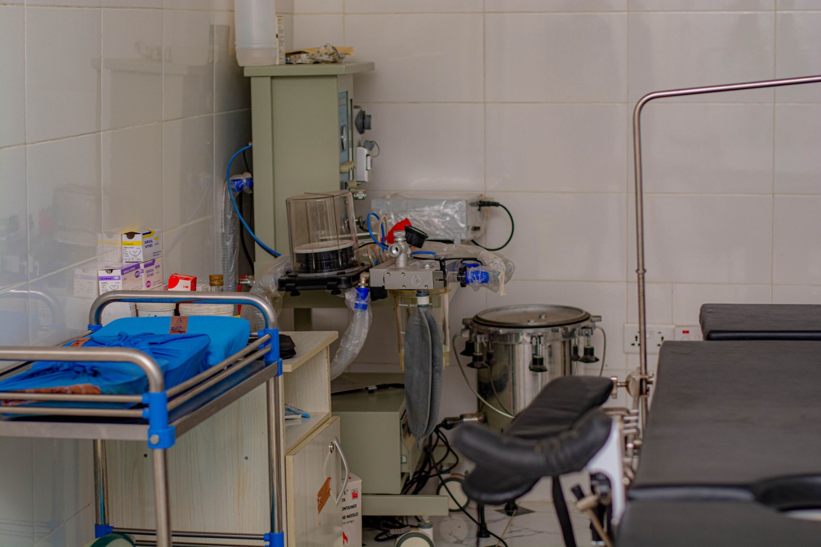 The operating theatre at Nuga Hospitals, equipped with anaesthesia machine and surgical table